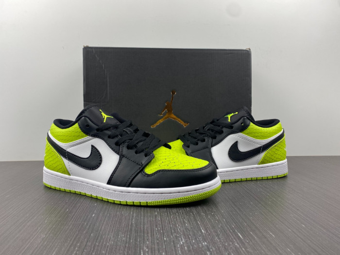 air jordan 1 low "vivid green snakeskin