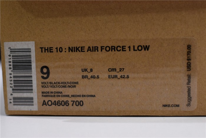 ow nike air force 1 low volt ao4606-700