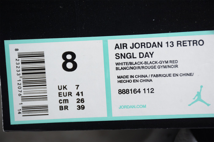 air jordan 13 retro sngl day "love and respect" black/ white mens 888164-112