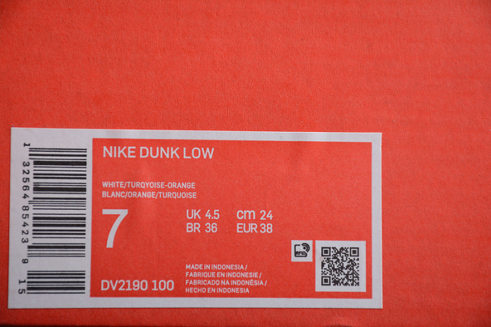 nike dunk low turquoise green orange dv2190-100