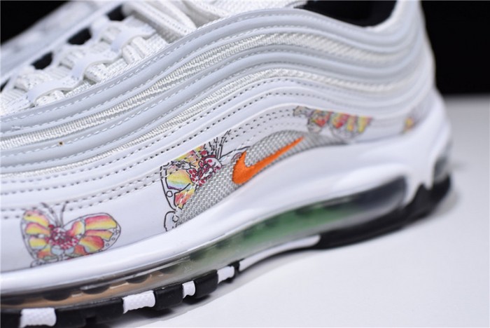 nike womens air max 97 white-orange flower 921733-101