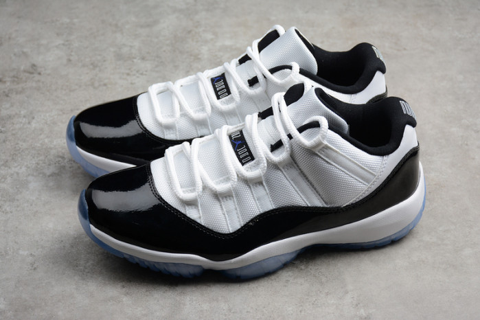air jordan 11 retro low "concord" black/ white mens 528895-153