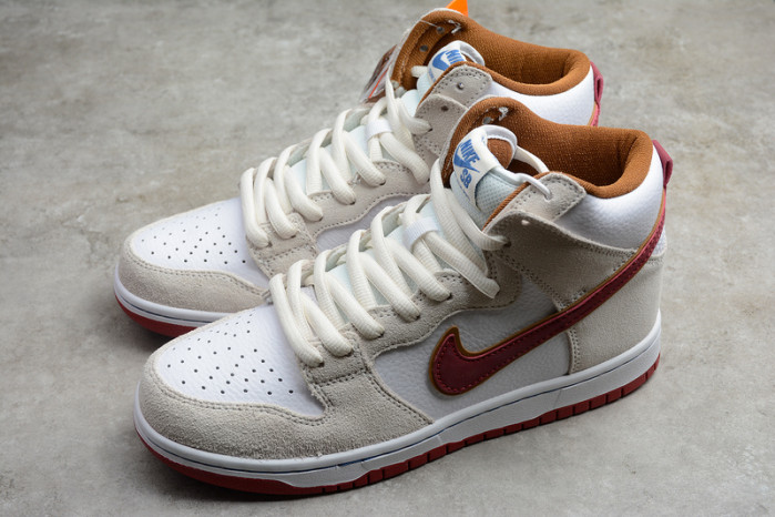 nike sb dunk high sail bright crimson cv9499-100