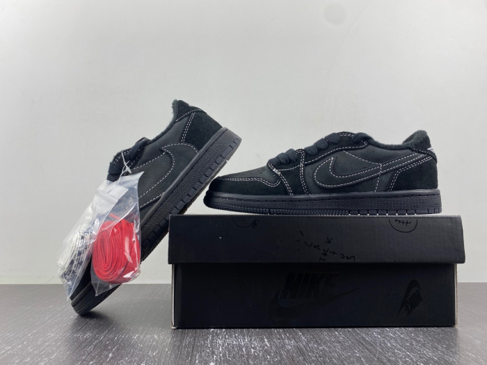 TRAVIS SCOTT X AIR JORDAN 1 LOW “Black Phantom” KIDS DO5442-001