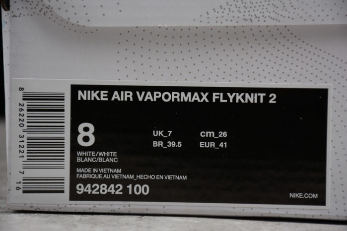 Nike Air VaporMax 2 White Pure Platinum 942843-100
